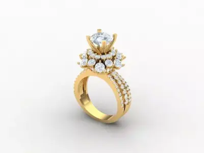 diamond women ring 3D print model