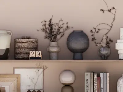 Shelf vase ornaments 3D model