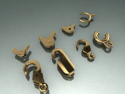 Jewelry Lock Carabiner Clasp Hook  3D print model 3D print model