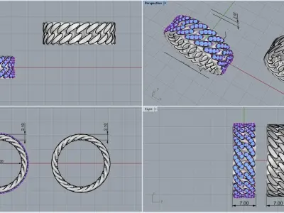 Cuban ring model 252 3D print model