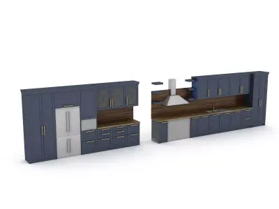 3d modern kitchen design Low-poly 3D model