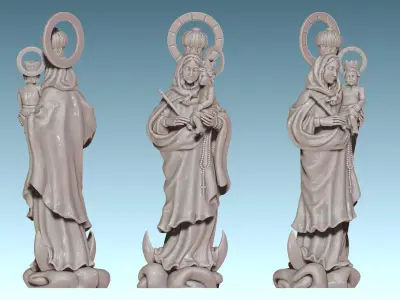 Virgen de Luna - Virgin of moon - CNC 3D print model