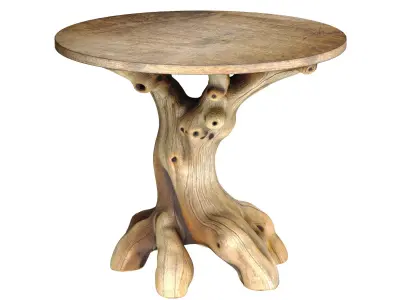 Rustic Sculptural Rural solid wooden coffee side table ecodesign 3D model