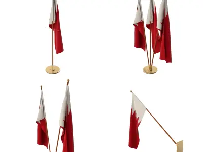 Bahrain Flag Pack 3D model