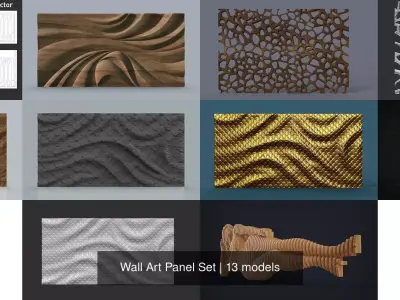 Wall Art Panel Set 3D Model Collection