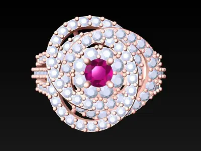 Diamond Ring - Womens Rings - N3768 3D print model