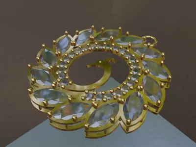 Peacock pendant Free 3D print model