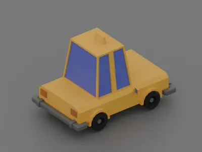 taxi car Low-poly 3D model by mondalmonisha538