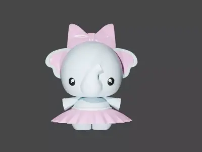 The elephant in dress 3D print model