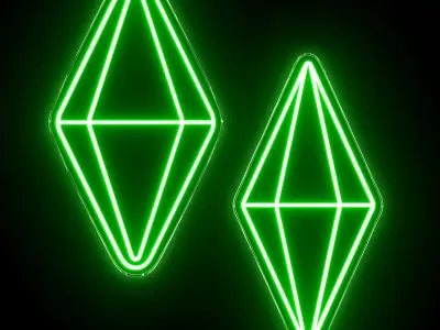 The Sims Diamond Neon Sign 3D model