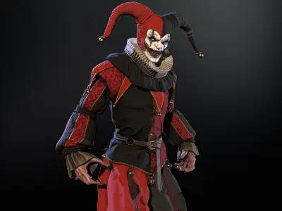Clown Jester Low-poly 3D model