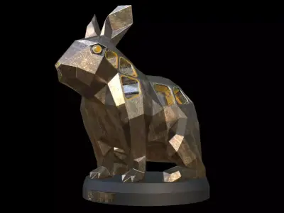 Steampunk Rabbit Low-poly 3D model
