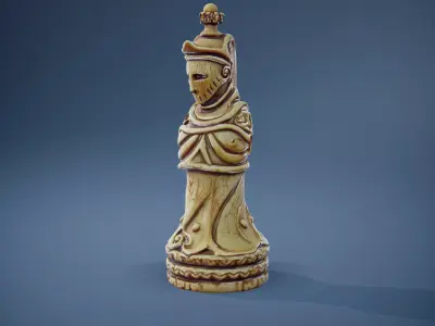Intricate Knight Chess Piece model pack Low-poly 3D model