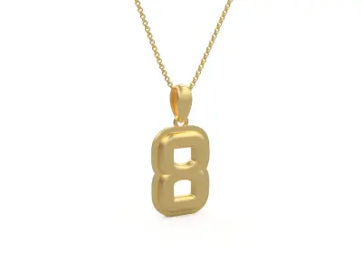 Model 1162 Number 8 Necklace Curved With Border 3D print model
