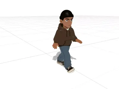 3D Teen Character Rigged with Walk Run Jump Kick Die Animations Free low-poly 3D model