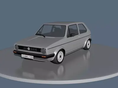 Volkswagen Golf Low-poly 3D model