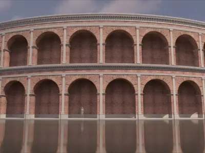 Roman coliseum like structure brick and concrete architecture 3D model