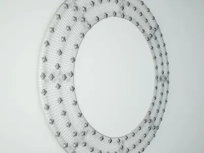 Round Ox Cart Mirror 3D model