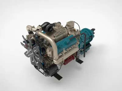 Marine diesel generator 3D model