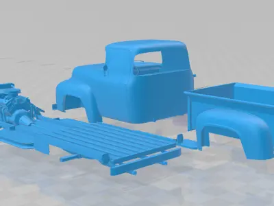 1956 F100 Pickup Truck - Separate Parts 3D Model 3D print model
