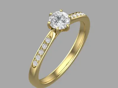  ring with stones   5588 3D print model