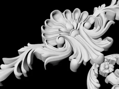 Central decor ornament for furniture 3D model 1043
