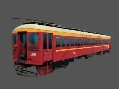 Pacific Electric Interurban Car Low-poly 3D model