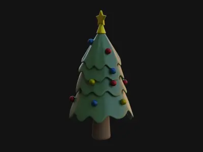 Cartoon Christmas Tree Low-poly 3D model