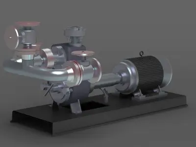 pump pumping centrifugal power fluid water engine 3D model