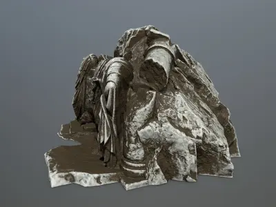 statue  mountain  Low-poly 3D model