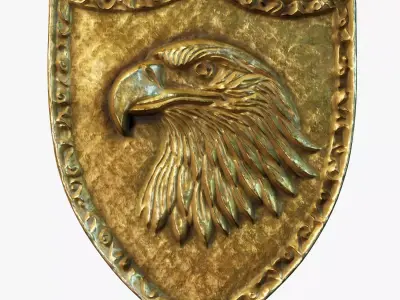 Eagle Heraldic Emblem PBR Low-poly 3D model