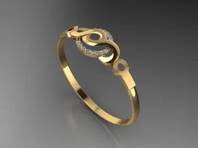 3D design of bangle bracelet 3D print model