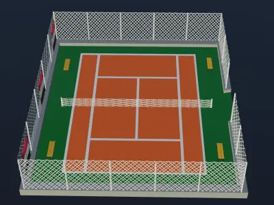  Tennis Court - Egypt Low-poly 3D model
