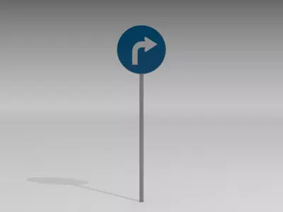 Turn right sign 3D model
