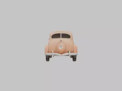 Vintage Convertible Car Low-poly 3D model