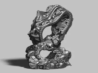 Modern Abstract robotic sculpture 3d print model 152 3D print model