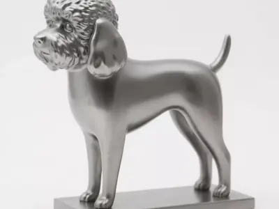 Dog sculpture 3D print model 13