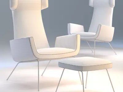 Pianca Dora Armchair and Ottoman 3D model