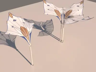 Pavillon shade sails Low-poly 3D model Free 3D model
