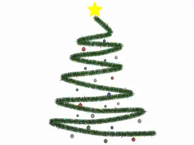 Christmas Tree on the Wall 3D model