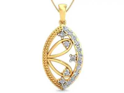 Pendant 3dm stl FBX OBJ Render Detail gold with diamonds 3D print model