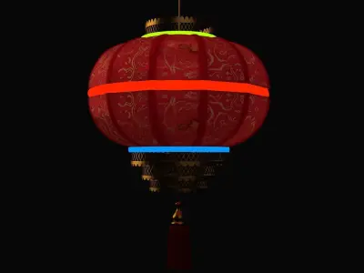 Chinese red lantern  Low-poly 3D model buy