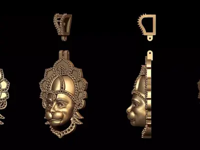 hanumanji pendant 3D print model
