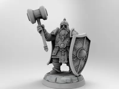 dwarf knight miniature 1 3D print model