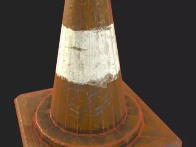 GAME-READY STREET CONE Low-poly 3D model