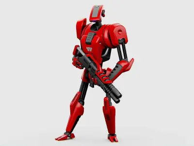 BATTLE DROID KA-20  Rigged for Unreal Engine - Unity - MIXAMO 3D model