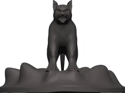 Caracal statue of tiger 3D model