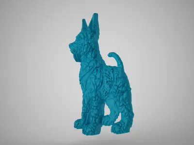 Patterned Dog Relief 3D print model