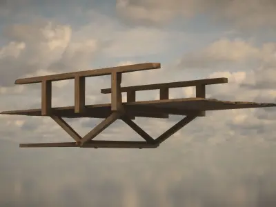 Western Wagon Low-poly 3D model