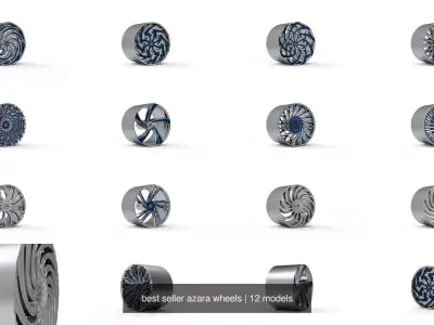 best seller azara wheels 3D Model Pack